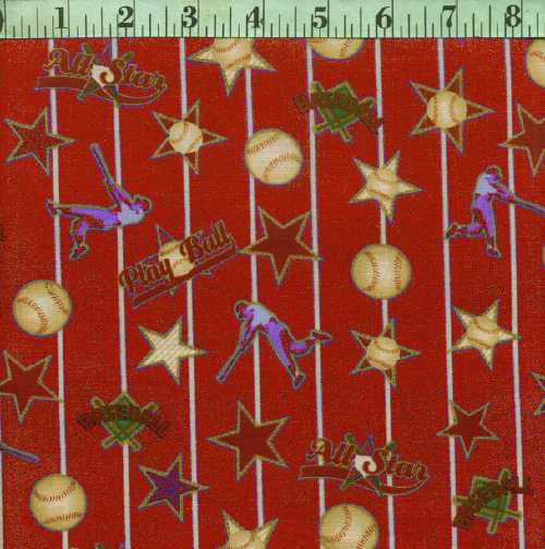Wilmington Prints - Baseball Stripes Red
